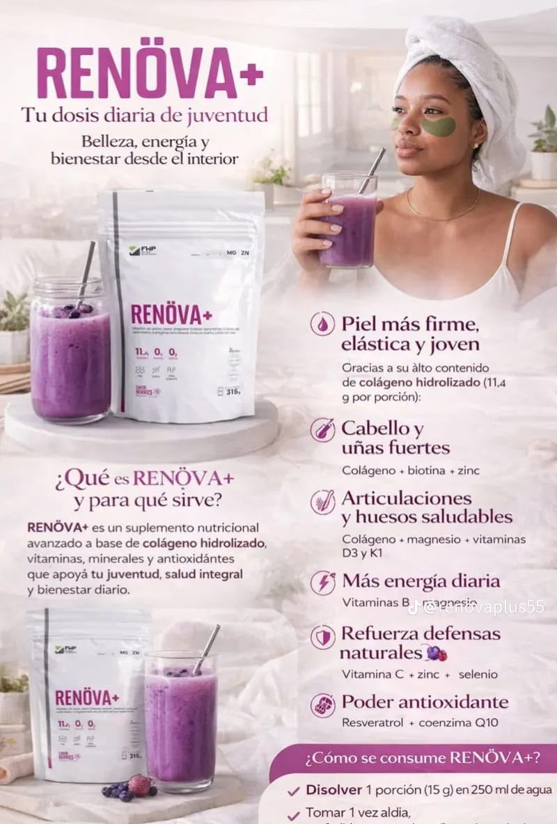 RENÖVA+ – Colágeno Hidrolizado Premium 315 gr Berries